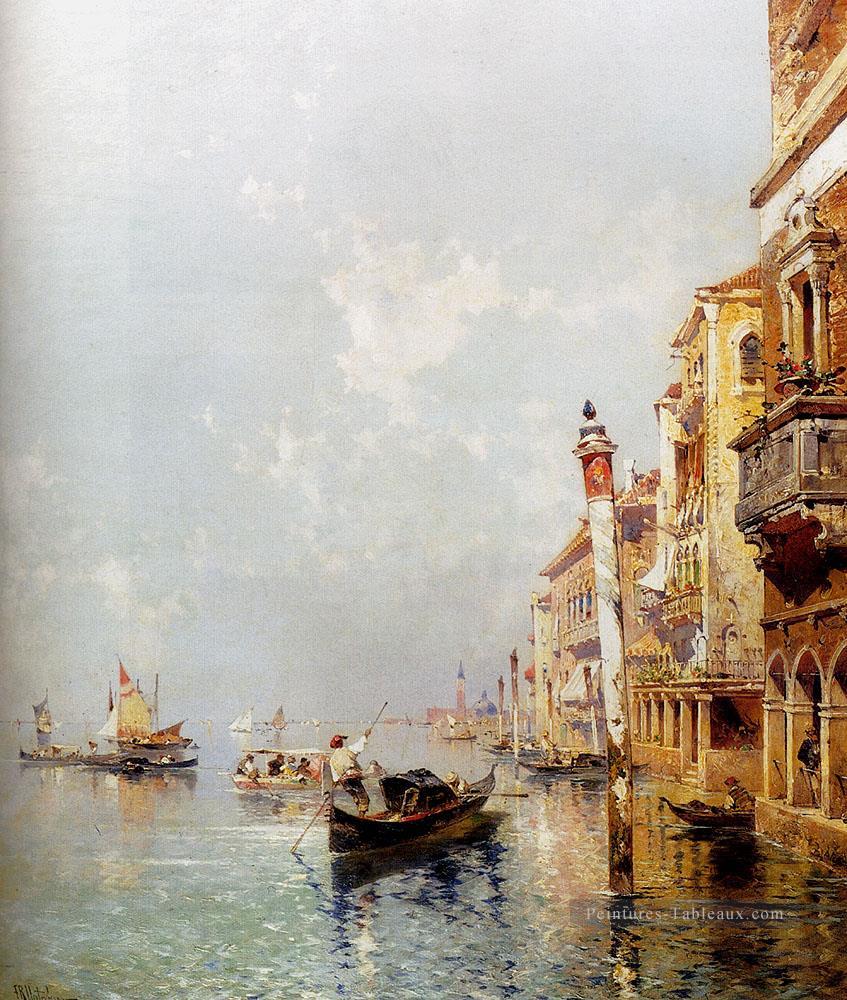 Canale Della Giudecca Venise Franz Richard Unterberger Venise Peintures à l'huile